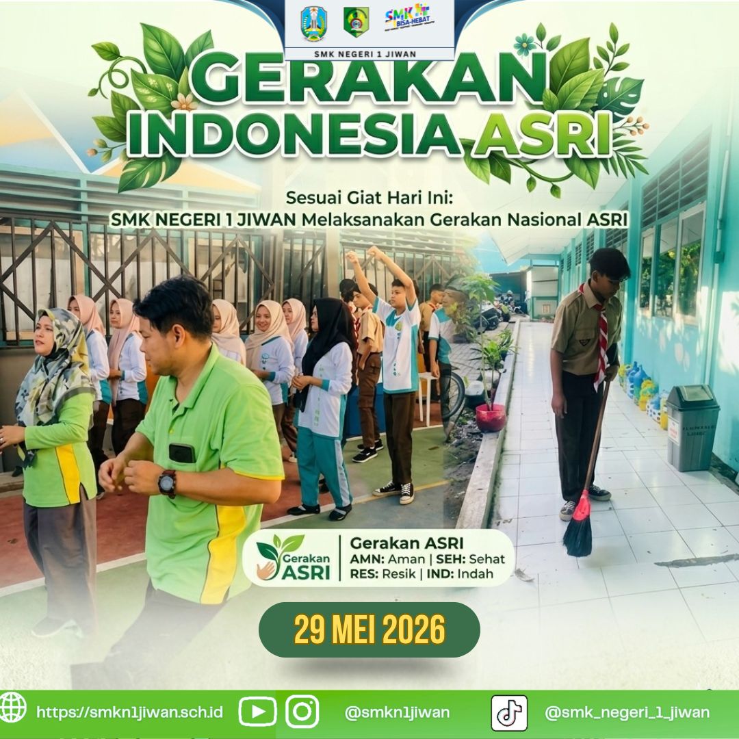 Wujudkan Lingkungan Bersih dan Sehat, SMK Negeri 1 Jiwan Sukses Gelar Gerakan Indonesia ASRI